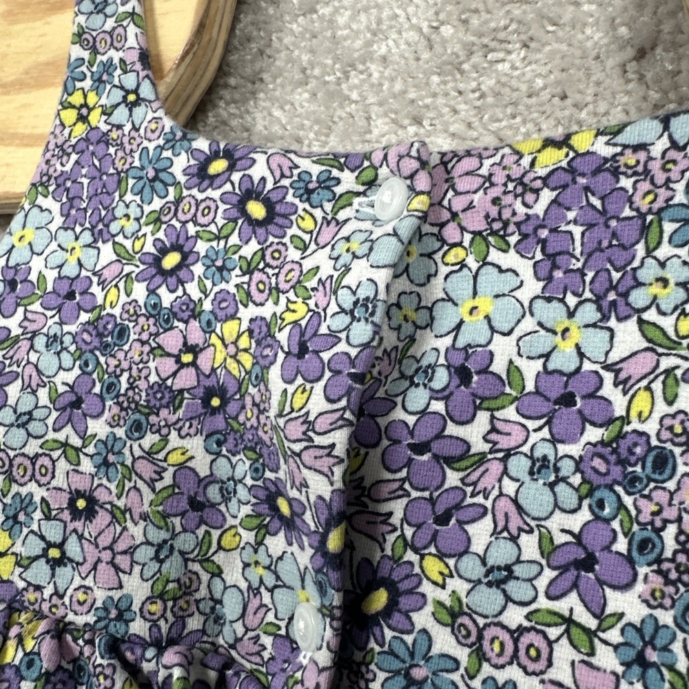 Janie And Jack Girls Dress Size 12 Sleeveless Flower Floral Spring Summer Purple - Picture 7 of 7